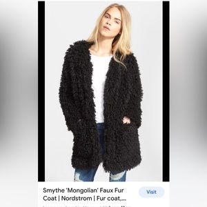 Smythe Mongolian Black Faux Fur Coat
